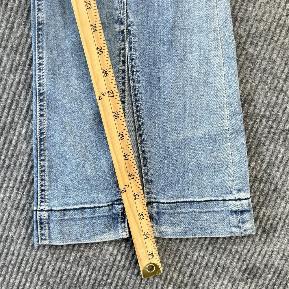 Rock & Roll Trouser Flare Jeans Womens 27x34 Light Wash High Rise Front Slit Leg - Picture 13 of 16